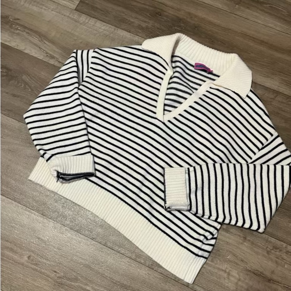 Edikted Black and White Striped Knit